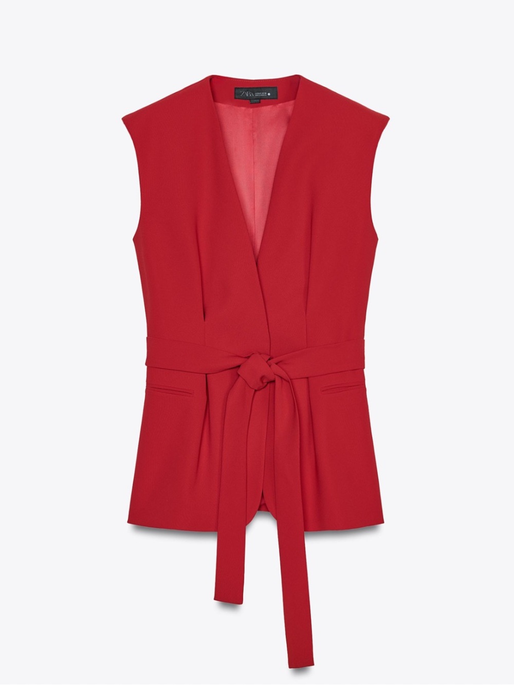 Zara Sleeveless Suit Jacket with Tie Waist